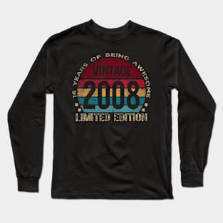 16th Birthday 16 Year Old s Vintage 2008 Limited Edition Long Sleeve T-Shirt